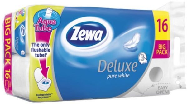 Zewa Deluxe wc papír, 3 réteg, 16 tekercs, fehér AQUA TUBE