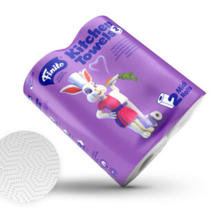 FINITO Háztartási konyhai kéztörlő 2x10m, 2rtg., 100% cell., 2tek./cs., 12cs./#, 40#/raklap