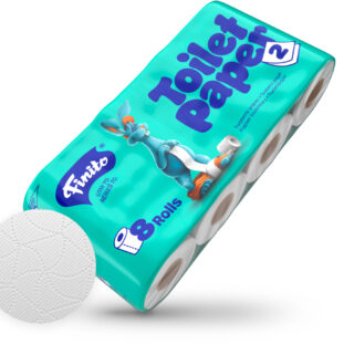 FINITO háztartási toalettpapír 2rtg., 100% cell., 160lap/18m/tek., 8tek./cs., 4cs./#, 72#/raklap