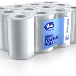 Premium Kéztörlő 14cm 2rtg. 100% cell. 50m/tek 12tekercs/# (Z)